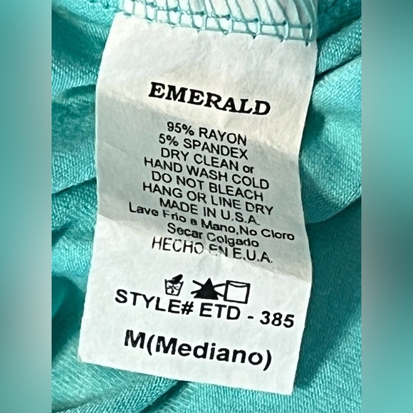 Emerald New with tags Strapless Maxi Dress - Black and Aqua size medium chevron - Picture 9 of 9